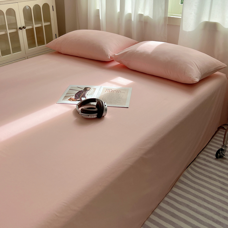 2024新款全棉纯色单品系列-床单 160cmx230cm单床单 粉色