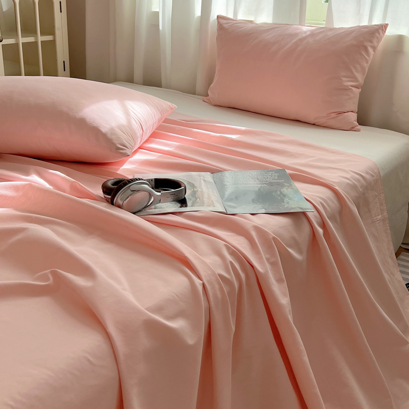 2024新款全棉纯色单品系列-床单 160cmx230cm单床单 粉色