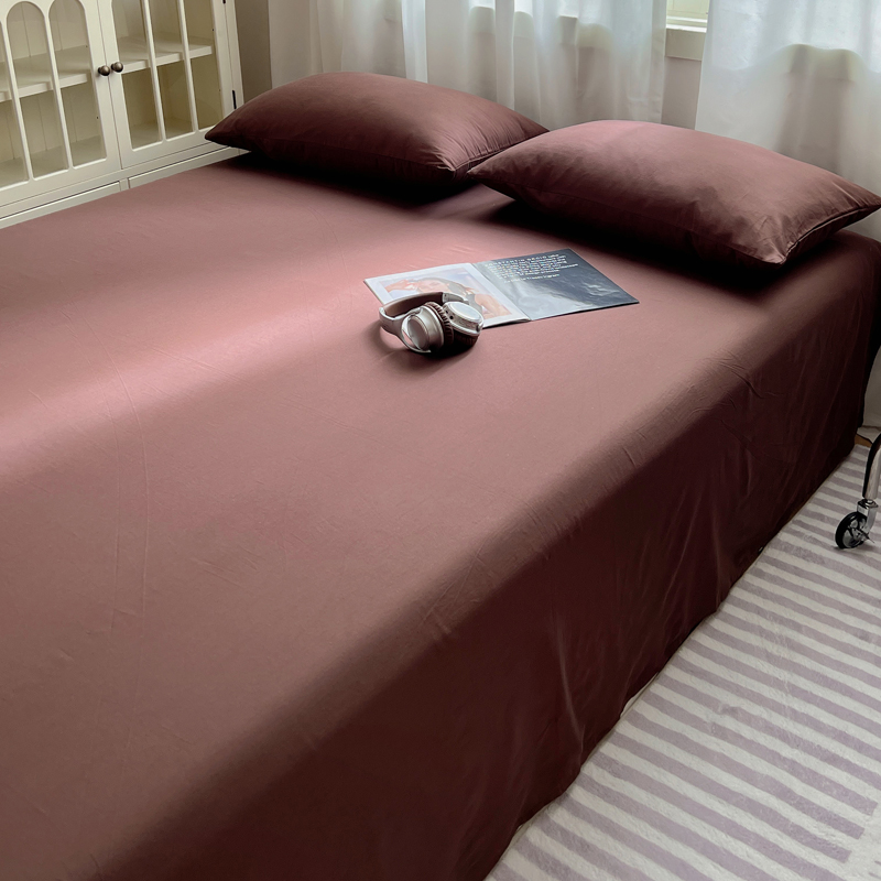 2024新款全棉纯色单品系列-床单 160cmx230cm单床单 咖啡色
