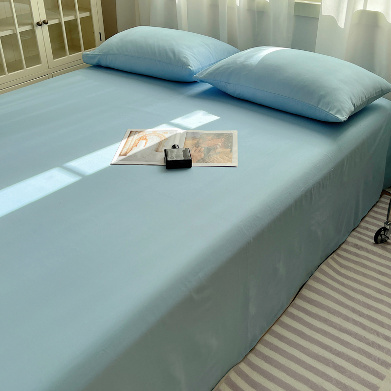 2024新款全棉纯色单品系列-床单 160cmx230cm单床单 蓝色