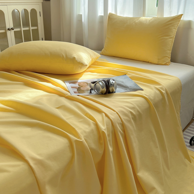 2024新款全棉纯色单品系列-床单 160cmx230cm单床单 奶黄