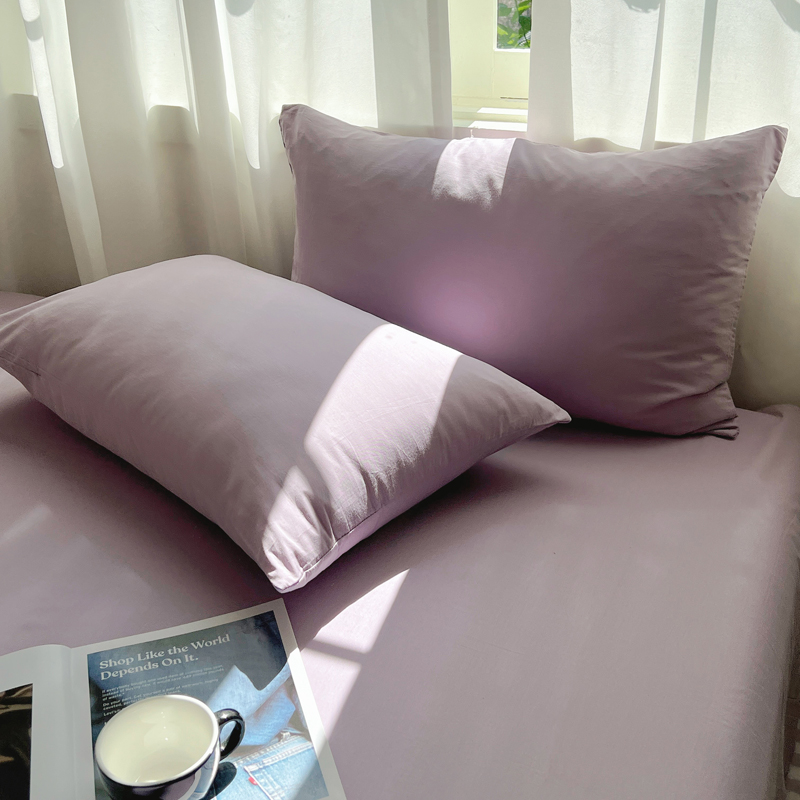 2024新款全棉纯色单品系列-枕套 48cmX74cm 紫色