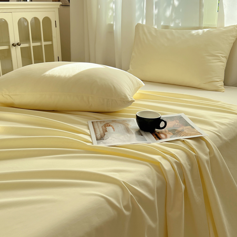2024新款全棉纯色单品系列-床单 160cmx230cm单床单 米白