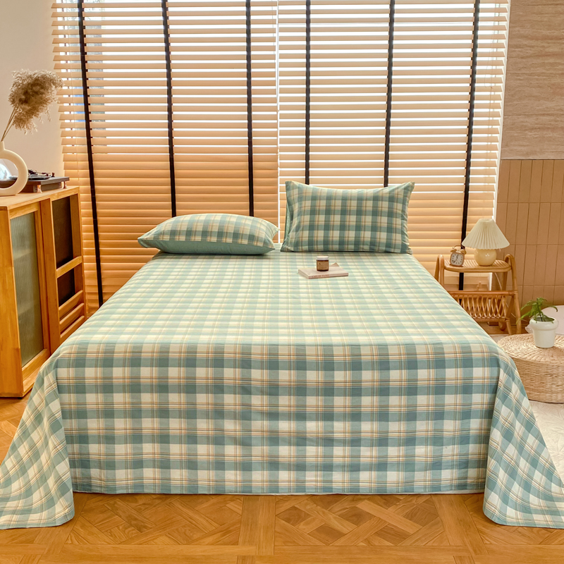 2024新款A类全棉色织水洗棉床单 单品系列（支持一件代发） 120*230cm单床单 朴夏蓝
