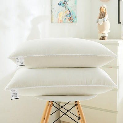 2023新款日式花边水洗枕（羽丝绒软枕）枕芯 白色