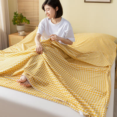 2023新款全棉隔脏旅行酒店睡袋系列 黄小格80*210cm