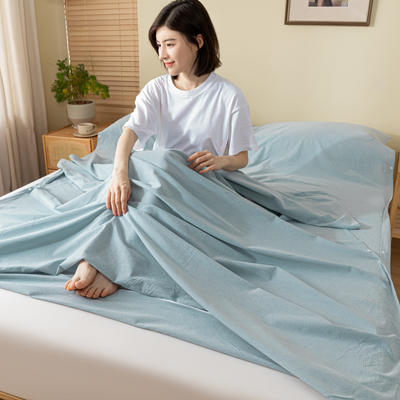 2023新款全棉隔脏旅行酒店睡袋系列 蓝灰80*210cm