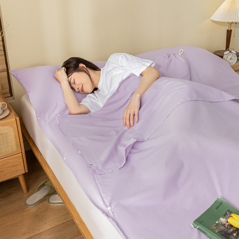 2023新款全棉隔脏旅行酒店睡袋系列 山梗紫160*210cm