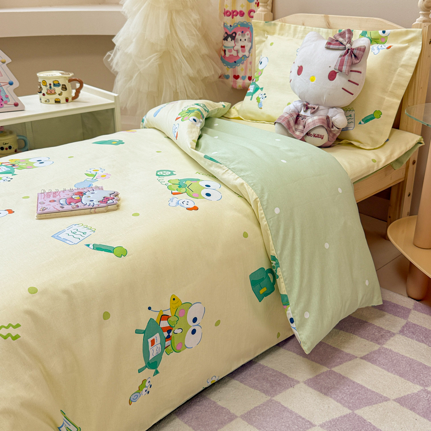 2025新款全棉三丽鸥花型幼儿园套件三件套六件套