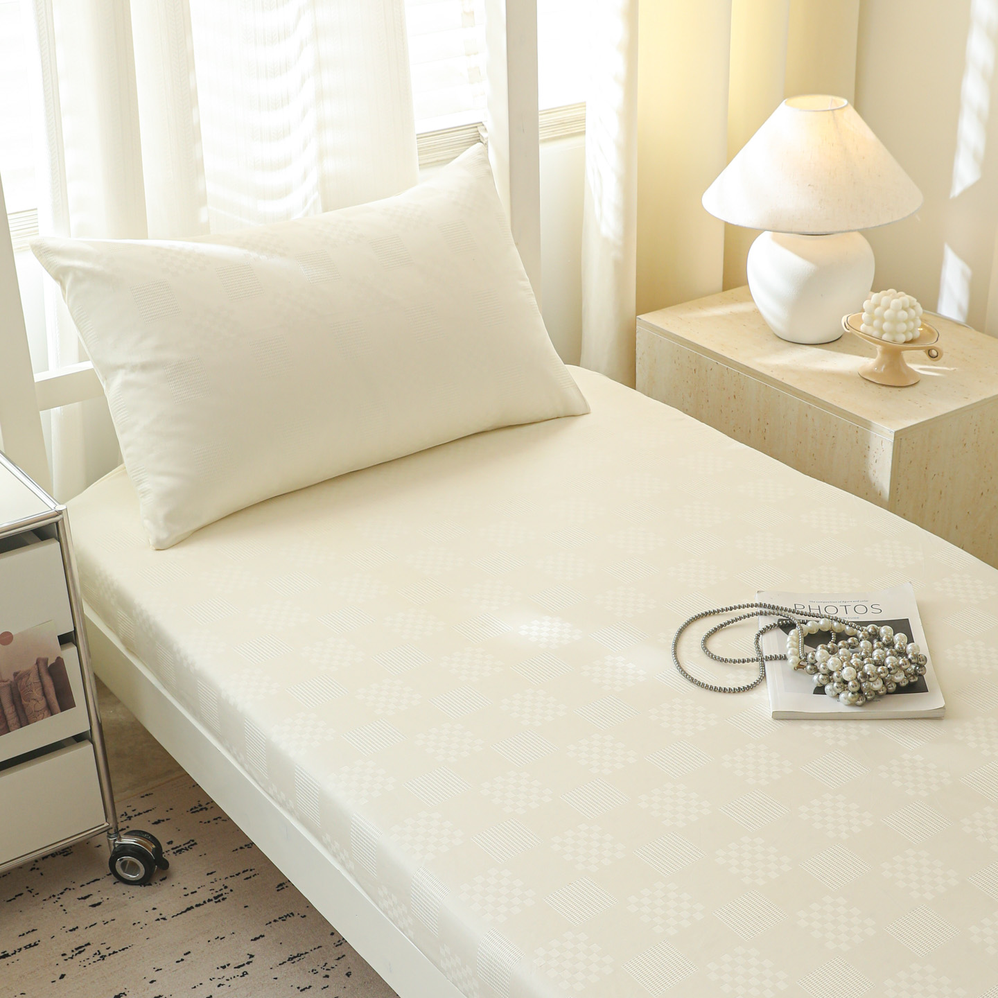 2025新款60支贡缎提花A版纯棉床笠