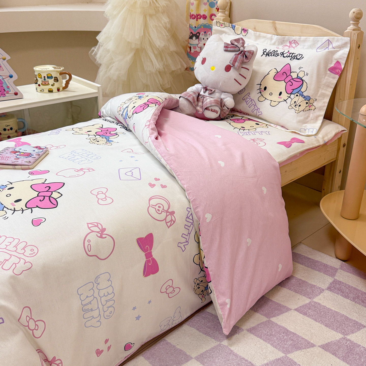 2025新款全棉三丽鸥花型幼儿园套件三件套六件套