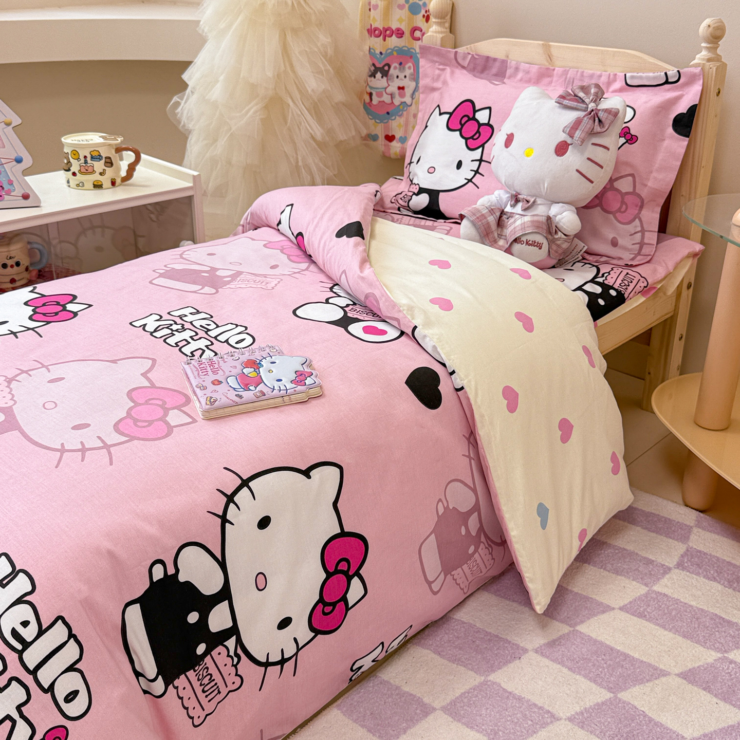 2025新款全棉三丽鸥花型幼儿园套件三件套六件套