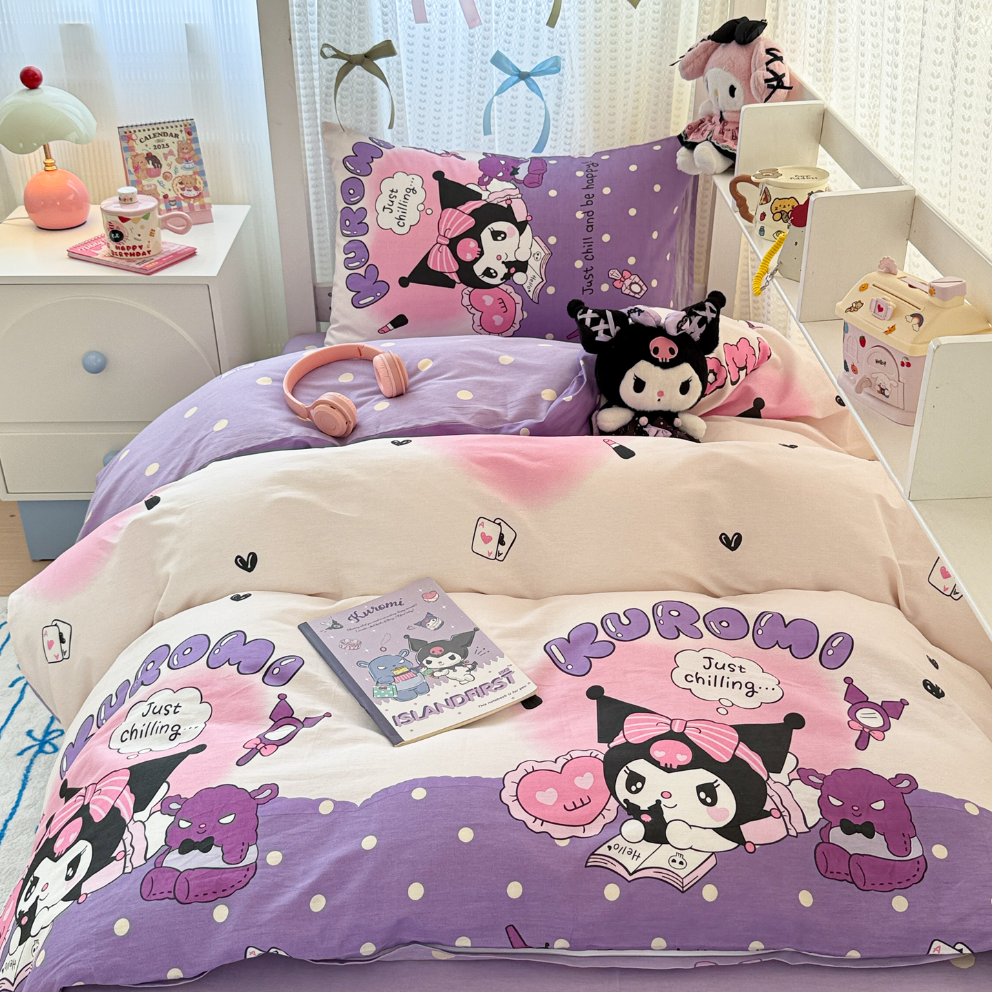 2025新款40支13070全棉斜纹三丽鸥系列三件套四件套