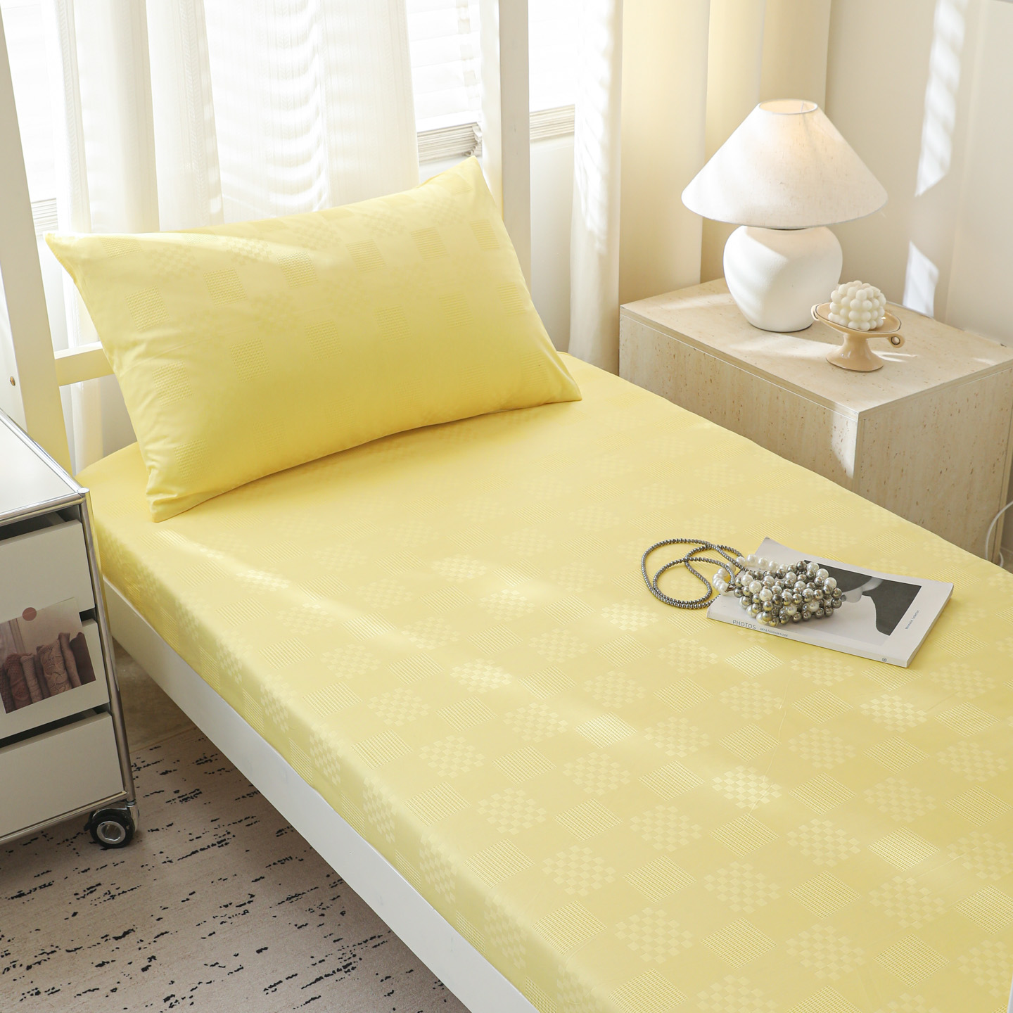 2025新款60支贡缎提花A版纯棉床笠