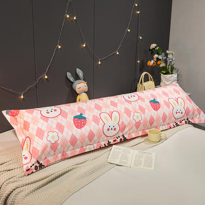 2022新款长枕套双人长枕+枕芯全棉枕套 90*48cm长枕套+枕芯（含芯） 莓莓兔团