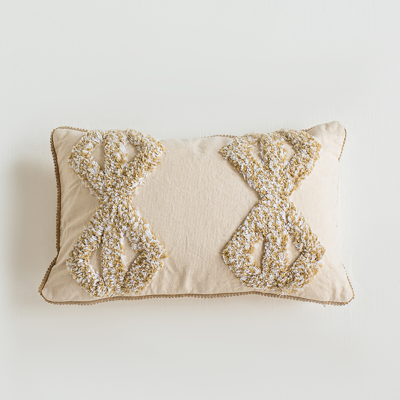 2022新款全棉帆布摩洛哥刺绣抱枕 单枕套（不带枕芯） 塞西尔-长（30*50cm）