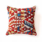 2023新款摩洛哥红色花纹色织抱枕靠垫 单枕芯 露比A（45x45cm）