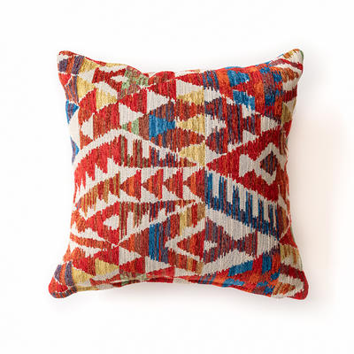 2023新款摩洛哥红色花纹色织抱枕靠垫 单枕芯 露比A（45x45cm）