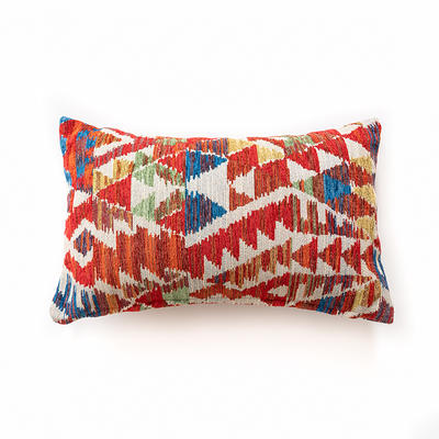 2023新款摩洛哥红色花纹色织抱枕靠垫 单枕芯 露比B（30x50cm）