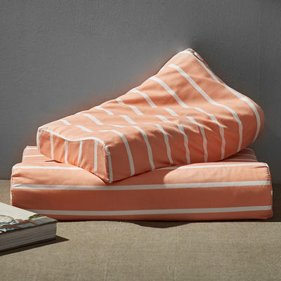 2023针织棉乳胶枕套 40*60cm/对 条纹橘
