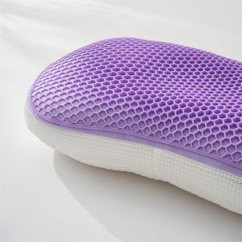 2023新款TPE深睡果胶枕芯护颈透气舒适枕头 48*74cm/只紫色