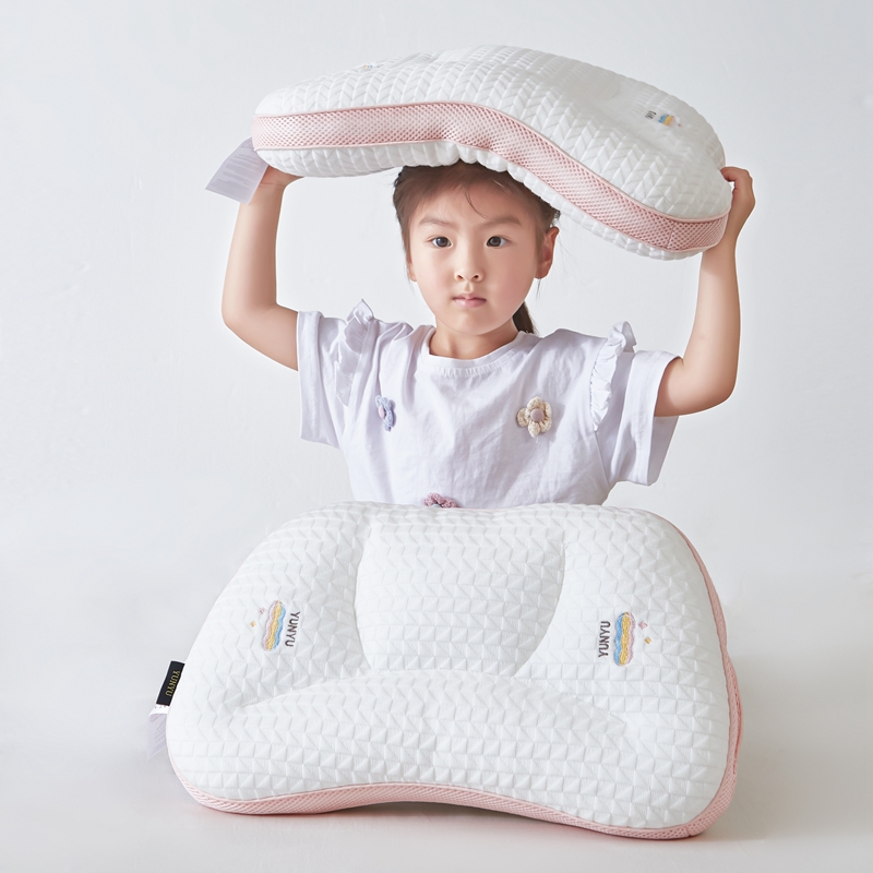 2023新款天丝针织棉彩虹儿童枕头枕芯 35X55cm/只粉色