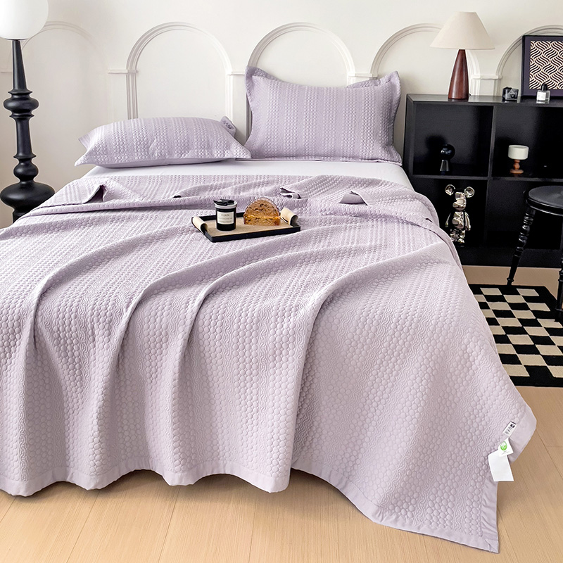 2024新款简约纯色天丝床盖三件套 200*230cm单床盖 高贵紫
