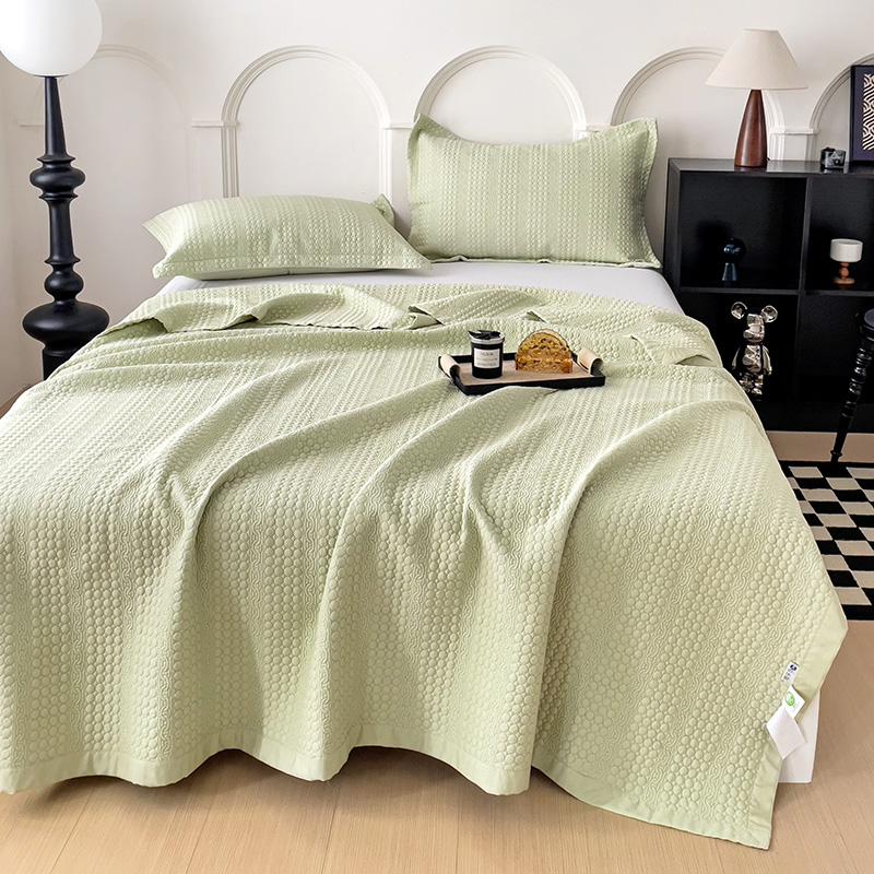 2024新款简约纯色天丝床盖三件套 200*230cm单床盖 水绿