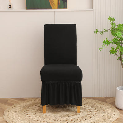 2023新款纯色简约针织玉米粒椅套-玉米粒绒 黑色