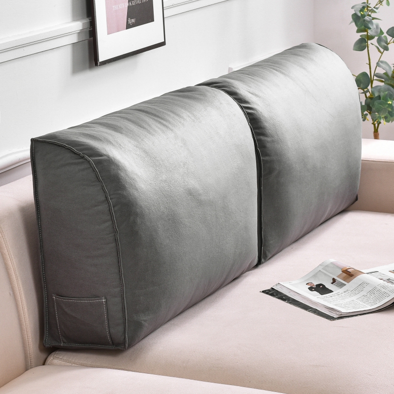 2022新款曲线科技布沙发床头靠垫 60*45*20cm 经典灰
