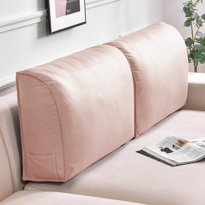2022新款曲线科技布沙发床头靠垫 60*45*20cm 胭脂粉