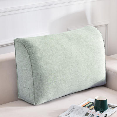 2023新款棉麻曲线45高款式高密沙发床头靠枕舒适靠垫 60*45*20cm 草木绿