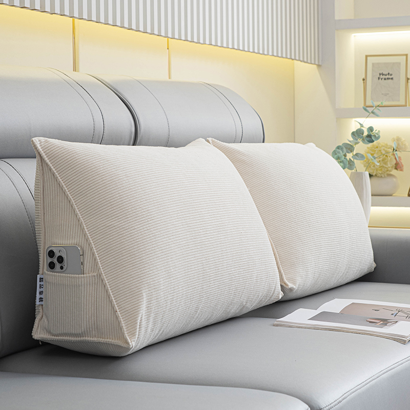 2024新款灯芯绒沙发靠枕 长60*高35*厚20cm 奶油白