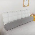 2024新款泰迪绒纯色多功能圆柱抱枕沙发靠垫床头腰靠 长1.0米直径20cm 浅奶灰