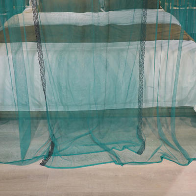 新款刺绣伸缩支架蚊帐 1.8*2.0米 刺绣自由伸缩绿