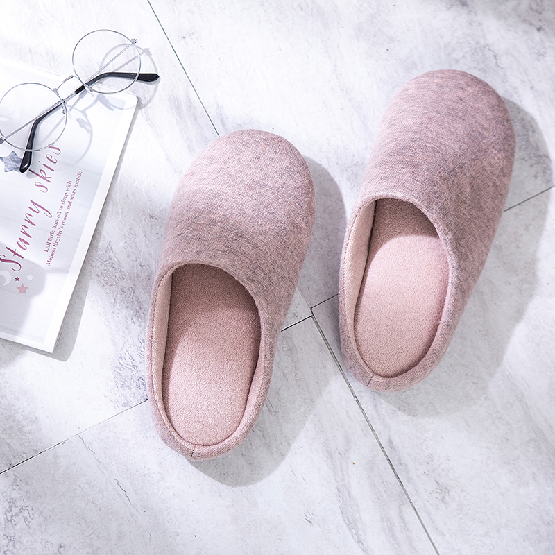 2018新款纯色针织家居鞋-女款 M(38-39) 粉色