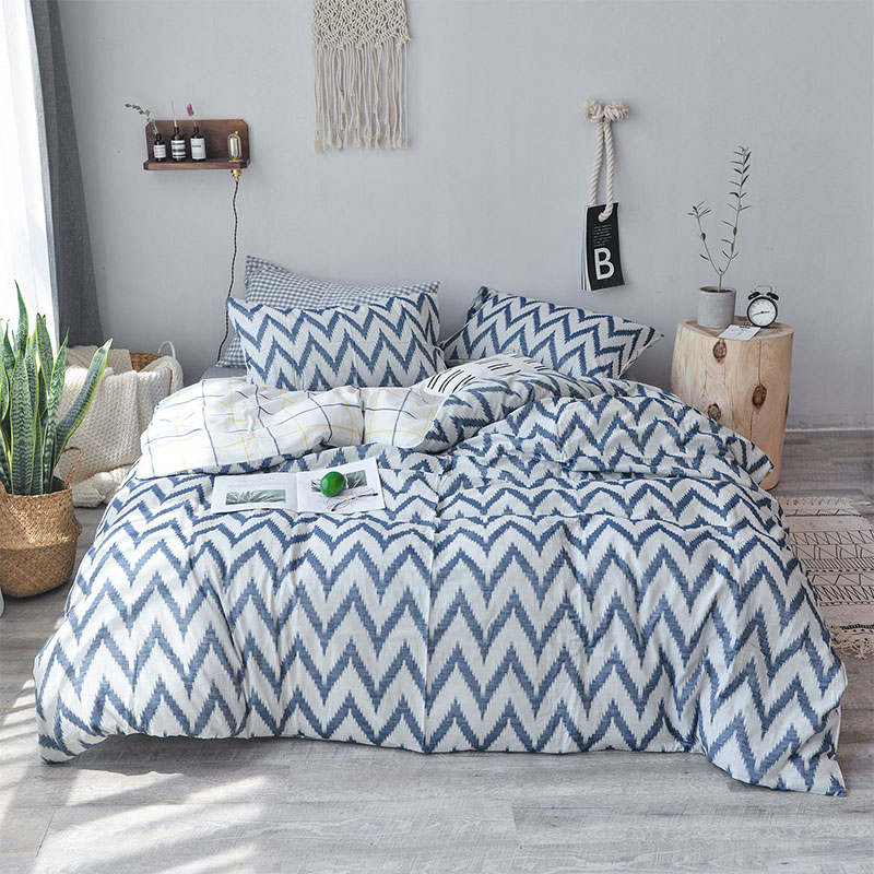 2019新款色织双层纱系列 1.5m（5英尺）床 色织双层纱蓝波浪