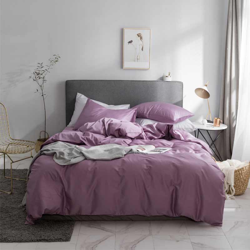 2019新款60支纯色基础款四件套 1.2m（4英尺）床单款三件套 优雅紫