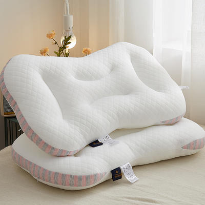 2024新款SPA按摩针织枕针织棉护颈枕中低枕  枕头枕芯 48*74cm 48*74cm/只 SPA粉