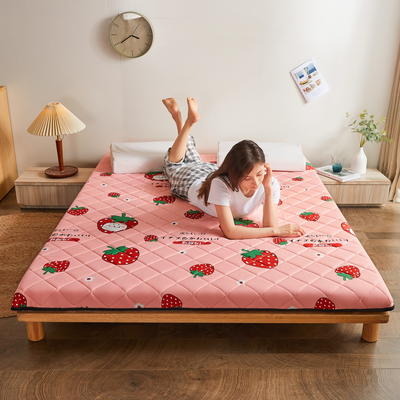 2024新款厚乳胶硬脂棉床垫 90*200cm（9cm） 草莓派对
