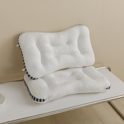 2022新款SPA按摩针织枕针织棉护颈枕枕头枕芯 针织护颈枕-深蓝（40*60  ）