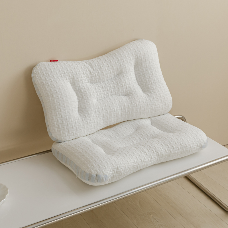 2022新款SPA按摩针织枕针织棉护颈枕枕头枕芯 针织棉护颈枕-浅蓝（40*60  ）