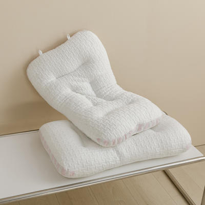 2022新款SPA按摩针织枕针织棉护颈枕枕头枕芯 针织护颈枕-粉色（48*74）