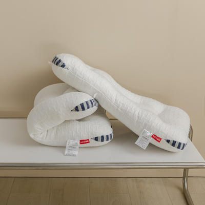 2022新款SPA按摩针织枕针织棉护颈枕枕头枕芯 针织护颈枕-深蓝（48*74）