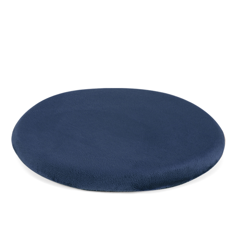 新款小圆垫记忆棉坐垫海绵椅子垫防滑红木圆凳子圆形实木椅垫 直径33cm 藏青色