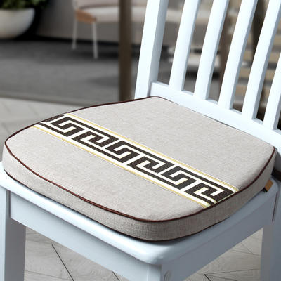 新款新中式餐椅垫防滑座垫记忆棉坐垫 40*42*4cm 驼色