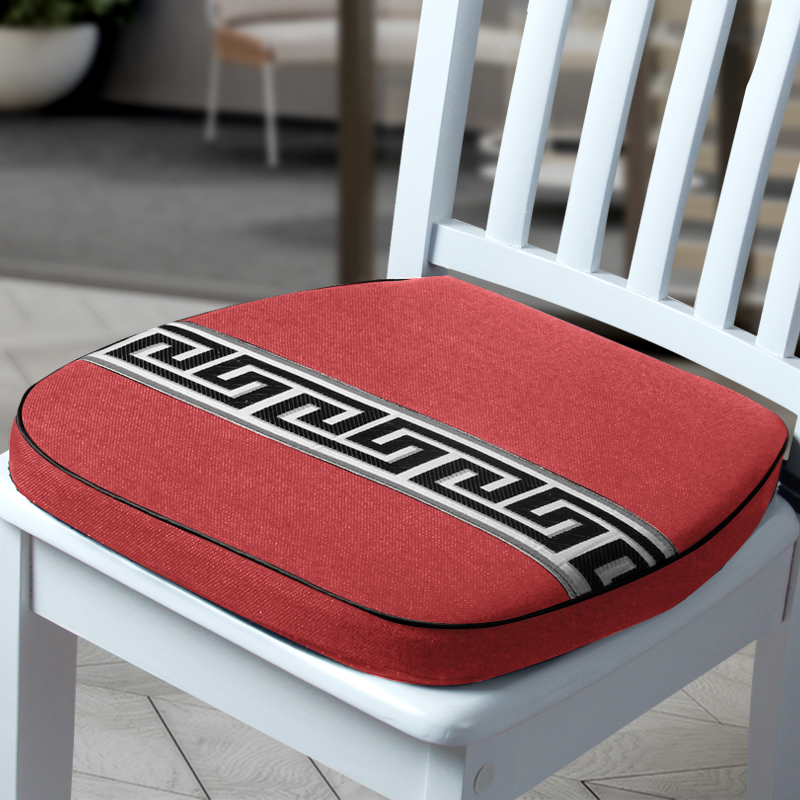 新款新中式餐椅垫防滑座垫记忆棉坐垫 40*42*4cm 喜庆红