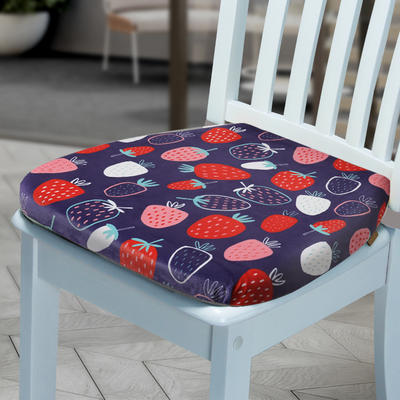 新款卡通短绒记忆棉餐椅垫防滑座垫方形坐垫 40*42*4cm 草莓