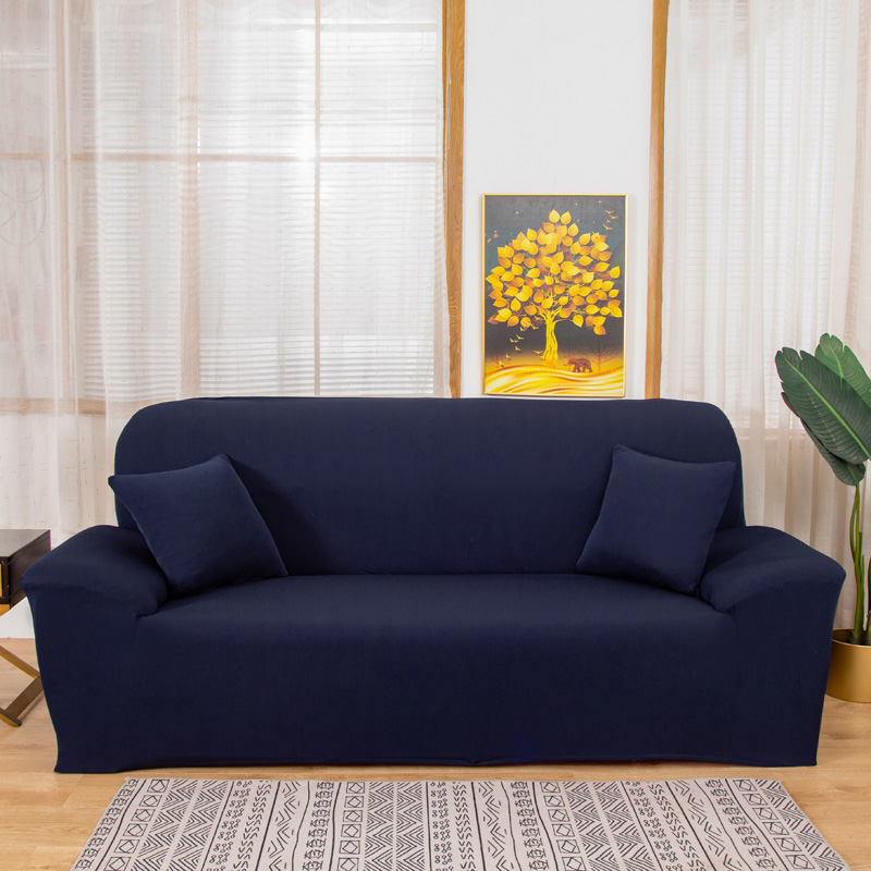 2022新款纯色沙发套 双人位 145-185cm 藏青色
