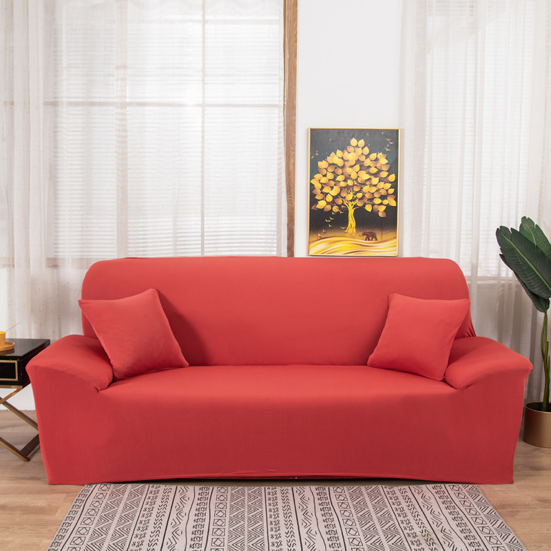 2022新款纯色沙发套 双人位 145-185cm 橘色